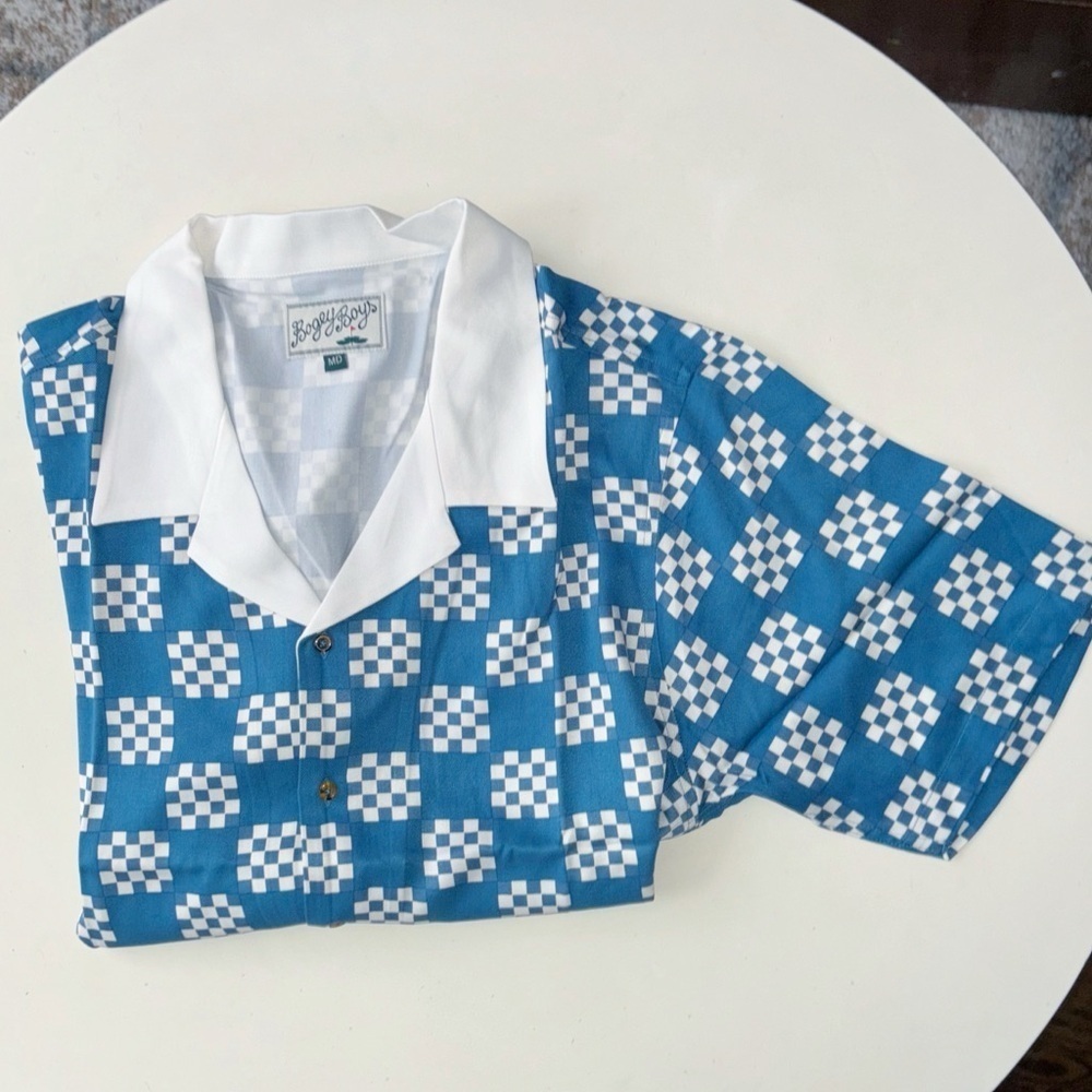 Bogey Boys by Macklemore Men’s Big Check Button Down Golf Shirt Size Medium NWOT